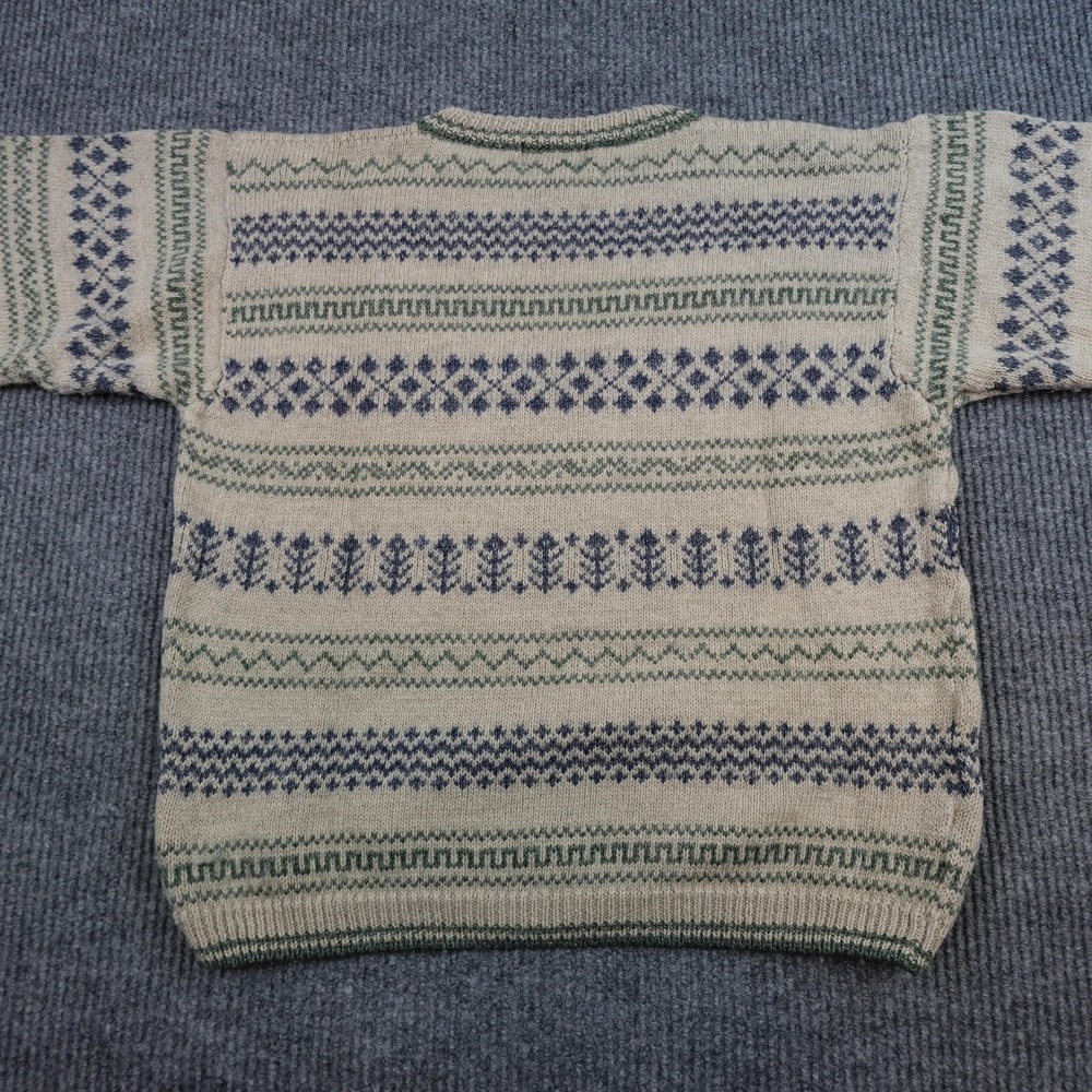 Vintage LL Bean Sweater Mens Large Linen Wool Fair Isle Crewneck Ireland - Picture 4 of 8